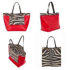 FURLA Zebra Print Leather Tote